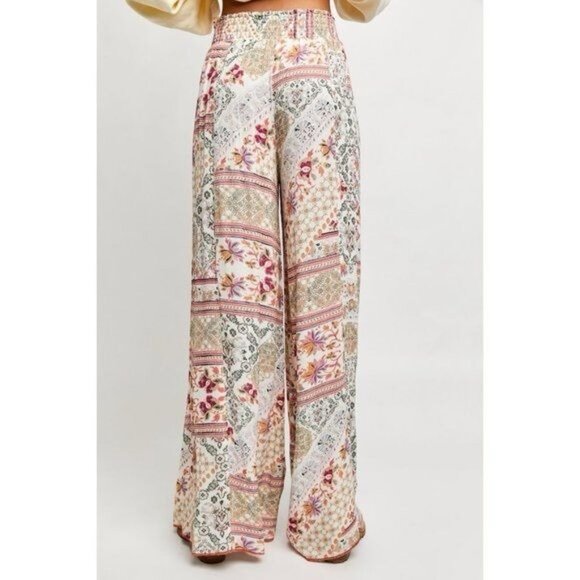 FINAL SALE‼️ NWT Free People Printed Wide Leg Flare Pants - Picture 5 of 7